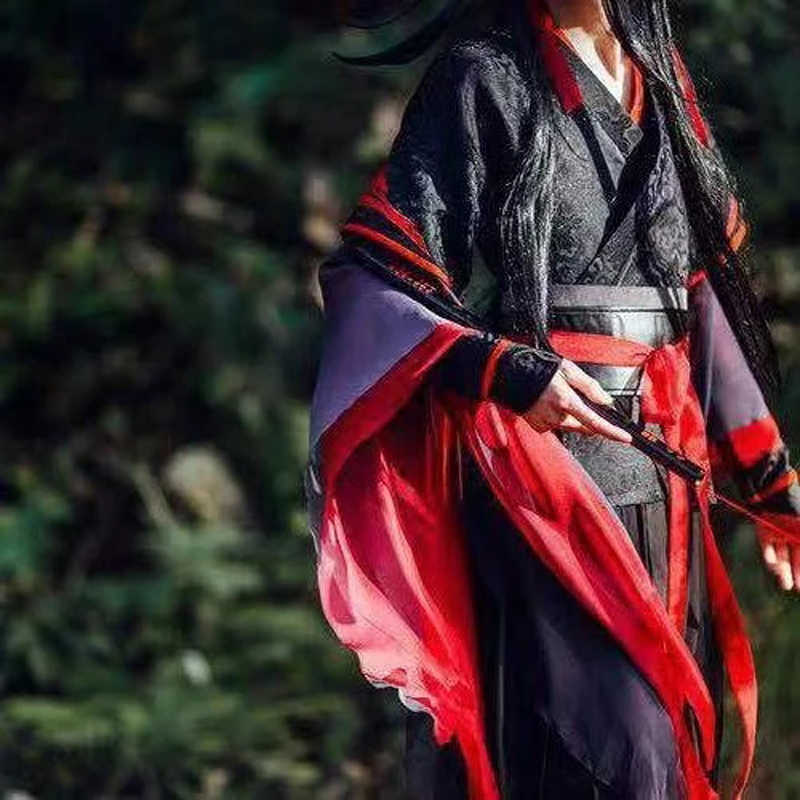 Anime Costumes Hot Cool Wei Wuxian Cosplay Mo Xuanyu Comes Mo Dao Zu Shi The Untamed Cosplay Wig Custom Made Shoes Black Boots Ancient Style Z0301
