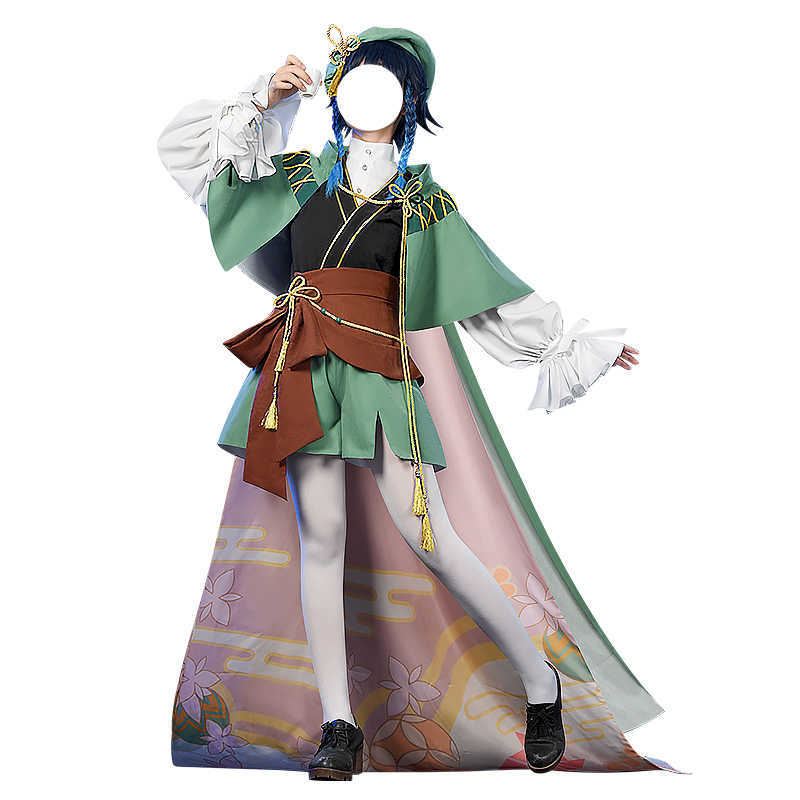 Anime Costumes IN STOCK Venti Cosplay Game Genshin Impact Five Kasen Cosplay Come DokiDokiR Genshin Impact Venti Five Kasen Cosplay Z0301