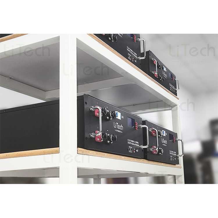 Rack-mounted LiFePo4 48V 100Ah 5KW 10KW lithium battery pack with MPPT for modular UPS