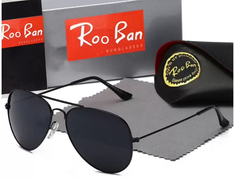 Fashion Brand Roo Ban Sunglass Classical Designer Polarized Glasses Men Women Pilot Ray Band Sunglasses UV400 Eyewear Sunnies Metal Frame Polaroid Lens