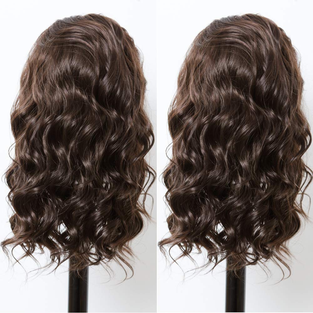 Hd transparent lace chocolate brown lace front wig cooper red orange fashion colored wavy bob short human hair wig pre plucked 150% density full natur