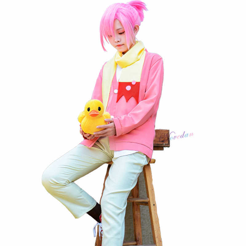 Anime Costumes Mitsuba Sousuke Cosplay Anime Jibaku Shounen Toilet Bound Hanako kun Cosplay Come Pink Wig Uniform Z0301