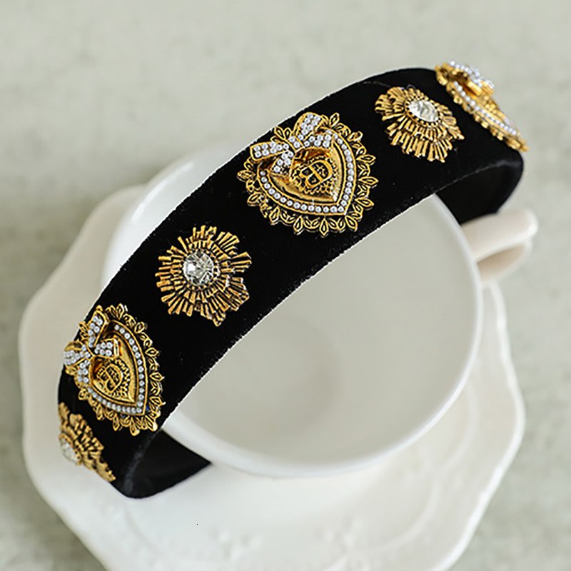 Headbands ZHINI Vintage Gold Color Heart Headdress Boho Personality Handmade Headbands for Women Jewelry Hair Accessories 230302