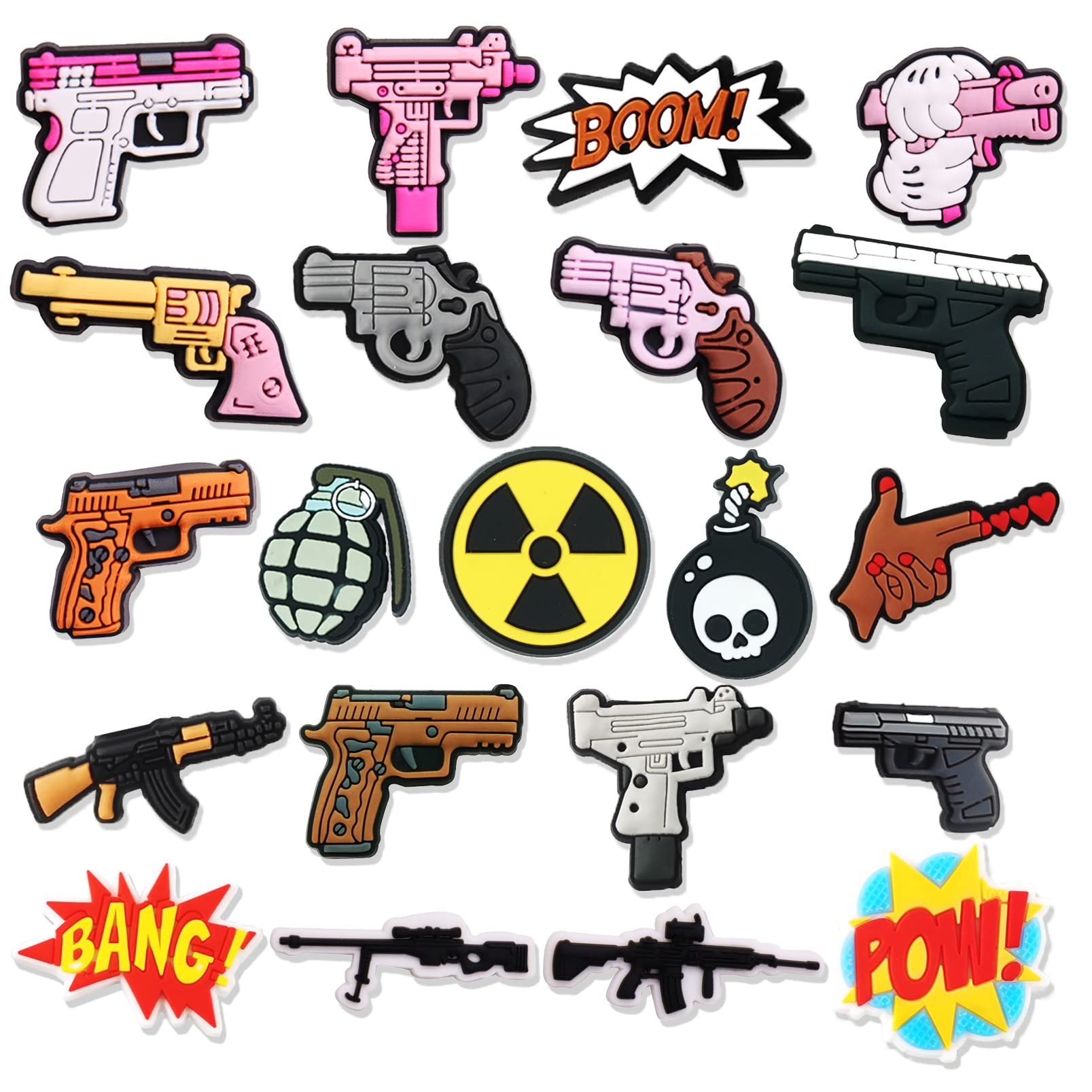 Shoe Parts Accessories Gun clog Charms For Men Boys Adts Cool War Pack Pvc Pins Hunting Crock Slides Clog Bracelet Party Favor
Shoe Parts Accessories Gun clog Charms For Men Boys Adts Cool War Pack Pvc Pins Hunting Crock Slides Clog Bracelet Party Favor
