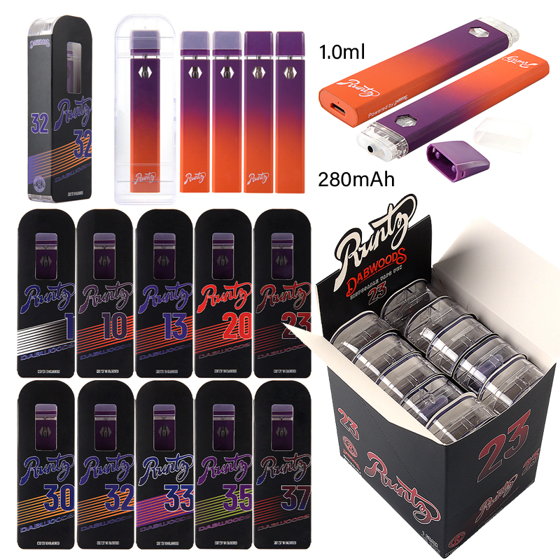 Runty Dabwoods Runtz Disposable Vape Pen Empty 1.0ml Rechargeable Max Strength Dab Pens 280mAh Battery Device Pods 1 Gram E cigs