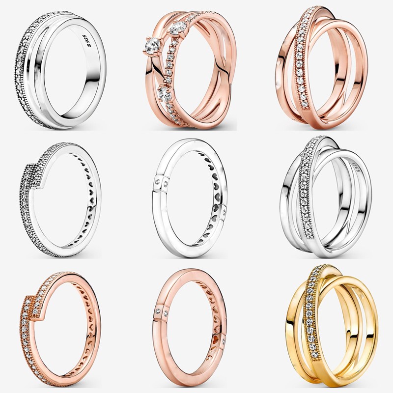 925 Silver Women Fit Ring Original Heart Crown Fashion Rings Handmade Accessories Matching