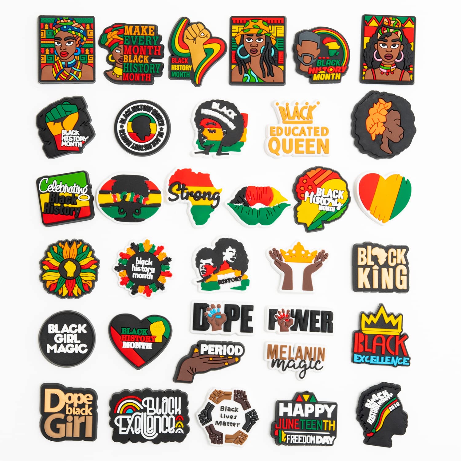 Shoe Parts Accessories Black History Month Croc Charms Pvc Clog Sandal Bracelet Wristband Pack Decorations Drop Delivery Ota3O
Shoe Parts Accessories Black History Month Croc Charms Pvc Clog Sandal Bracelet Wristband Pack Decorations Drop Delivery Ota3O