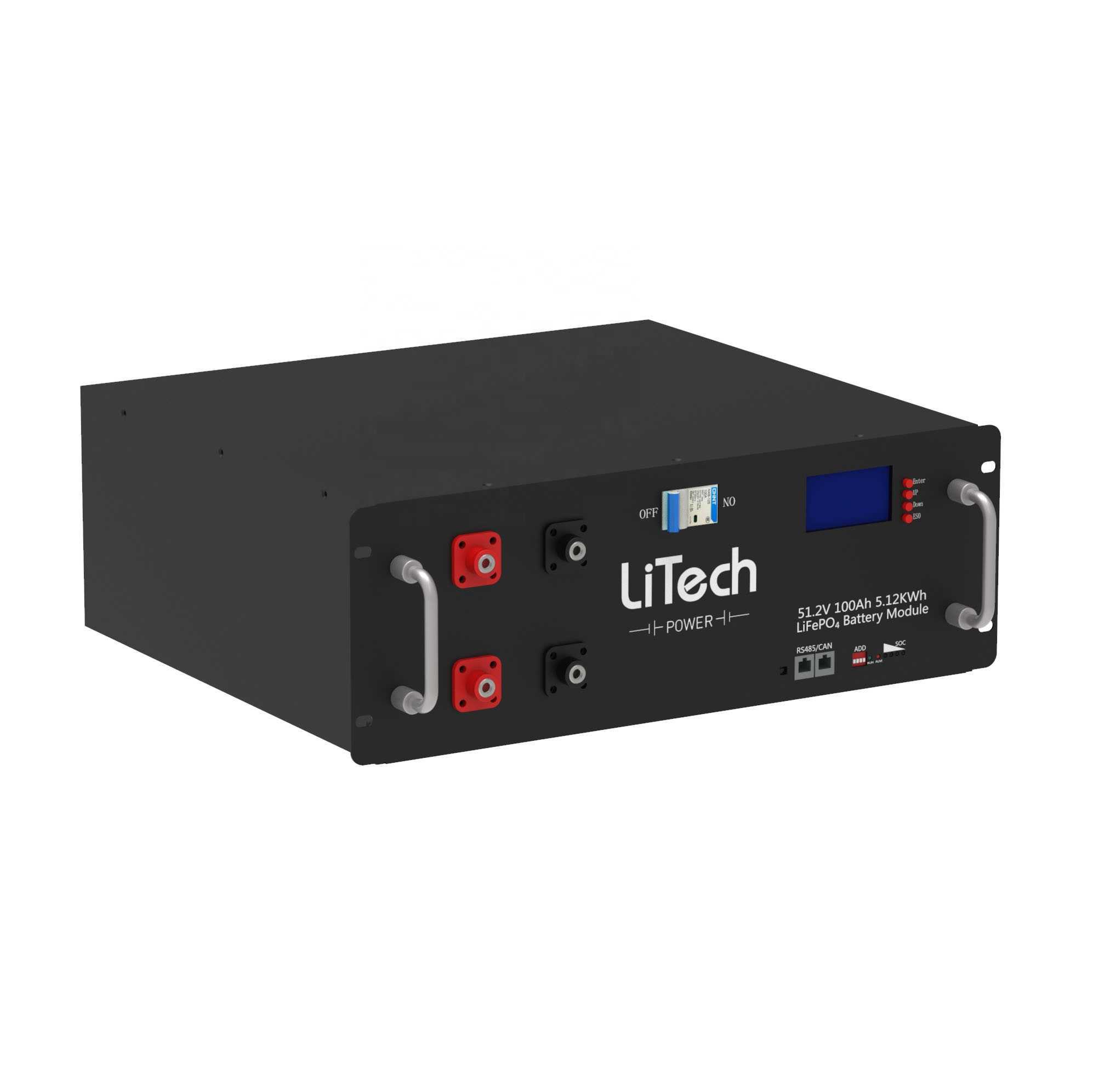 LiTech 48V 100Ah LiFePO4 Battery 51.2V 100Ah for Electric Home Energy Storage System