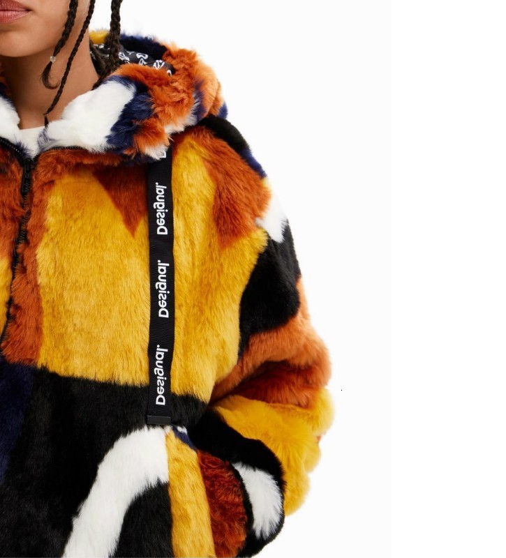 Women's Jackets Spain single autumn and winter plush printed women's coat 230302