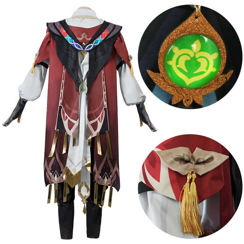 Anime Costumes Kaveh Genshin Cosplay Game Genshin Impact Kaveh Cosplay Come Wig Uniform Earrings Halloween Party Comes for Men Women Z0301