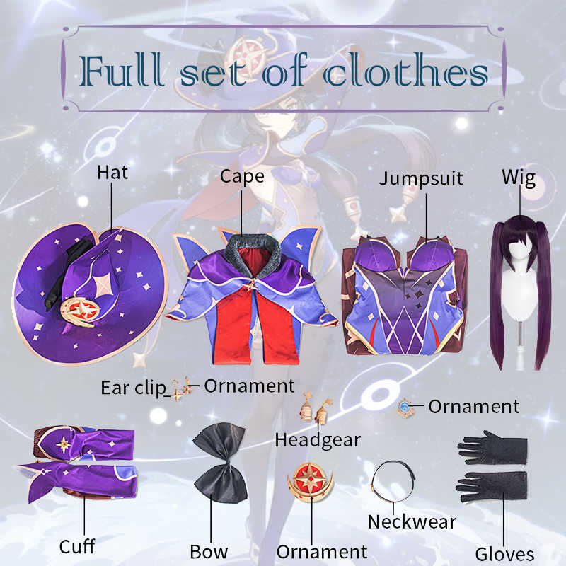 Anime Costumes Game Genshin Impact Mona Anime Cosplay Comes Halloween Come for Women Ganyu Cosplay Feminino Uniform Suit Wig Clothing Z0301