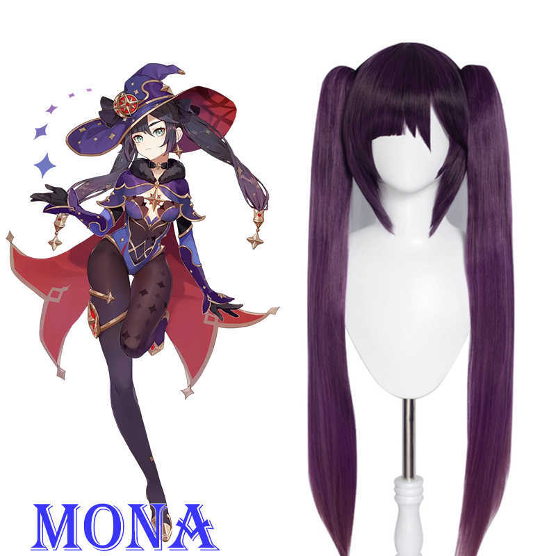 Anime Costumes Game Genshin Impact Mona Anime Cosplay Comes Halloween Come for Women Ganyu Cosplay Feminino Uniform Suit Wig Clothing Z0301