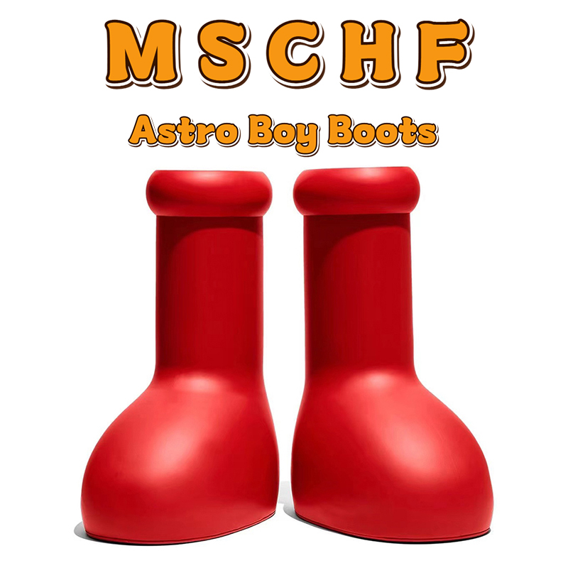 Hot MSCHF Big red boots desgner Mighty Atom cartoon boot for men women fantastic rainboots into real life mens womens smooth rubber fashionboots round toe kneeboots
Hot MSCHF Big red boots desgner Mighty Atom cartoon boot for men women fantastic rainboots into real life mens womens smooth rubber fashionboots round toe kneeboots