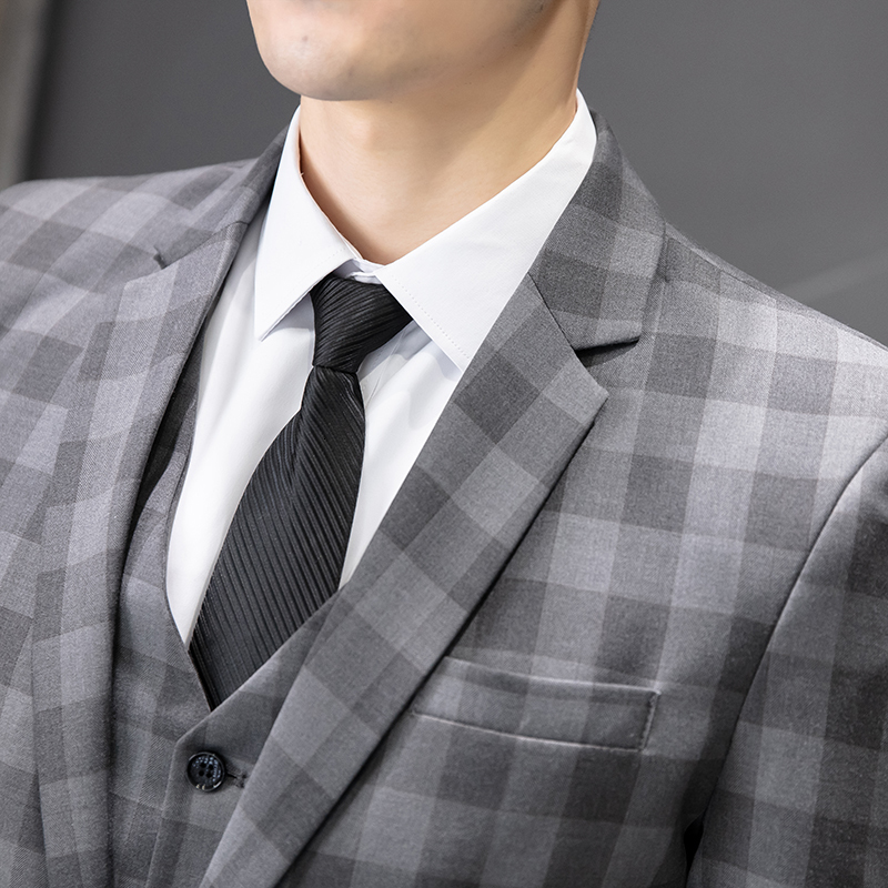 Men's Suits Blazers Blazer Vest Trousers Men's Business Professional Formal Wear Korean Version Slim Groom's Wedding Dress 3-piece Set 