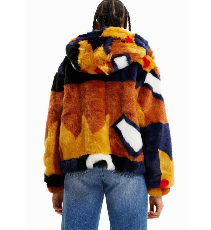 Women's Jackets Spain single autumn and winter plush printed women's coat 230302