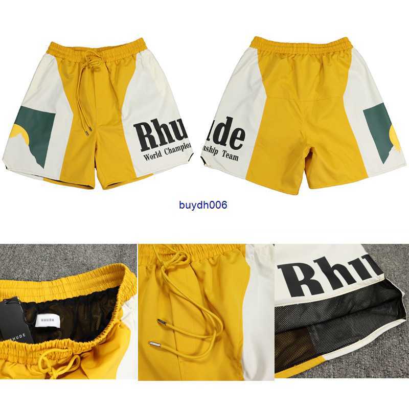 Men' and Women' High Street Shorts North American Fashion Brand Rhude Sunset Letter Print Color Blocker Summer Sports Beach Pants Yellow Capris 3nk6
Men' and Women' High Street Shorts North American Fashion Brand Rhude Sunset Letter Print Color Blocker Summer Sports Beach Pants Yellow Capris 3nk6