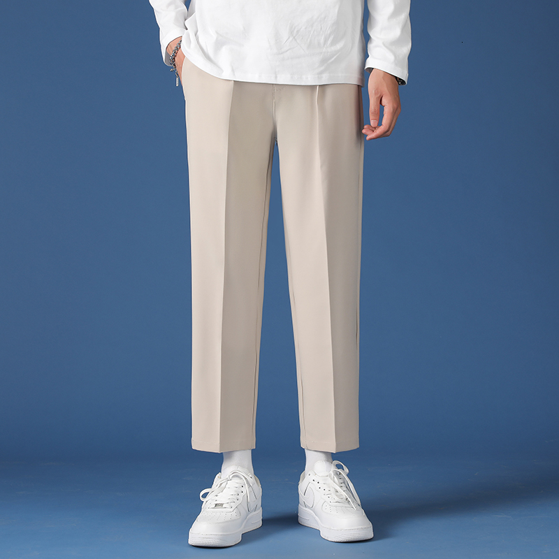 Men's Pants Mens Korean Fashion Hip Hop Classic NinePoint Men Oversize Breathable Wide Leg Casual Straight Trouser2738 230303