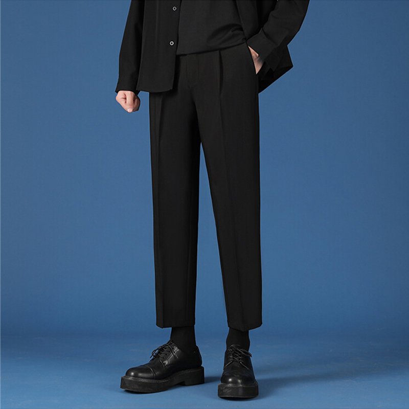 Men's Pants Mens Korean Fashion Hip Hop Classic NinePoint Men Oversize Breathable Wide Leg Casual Straight Trouser2738 230303