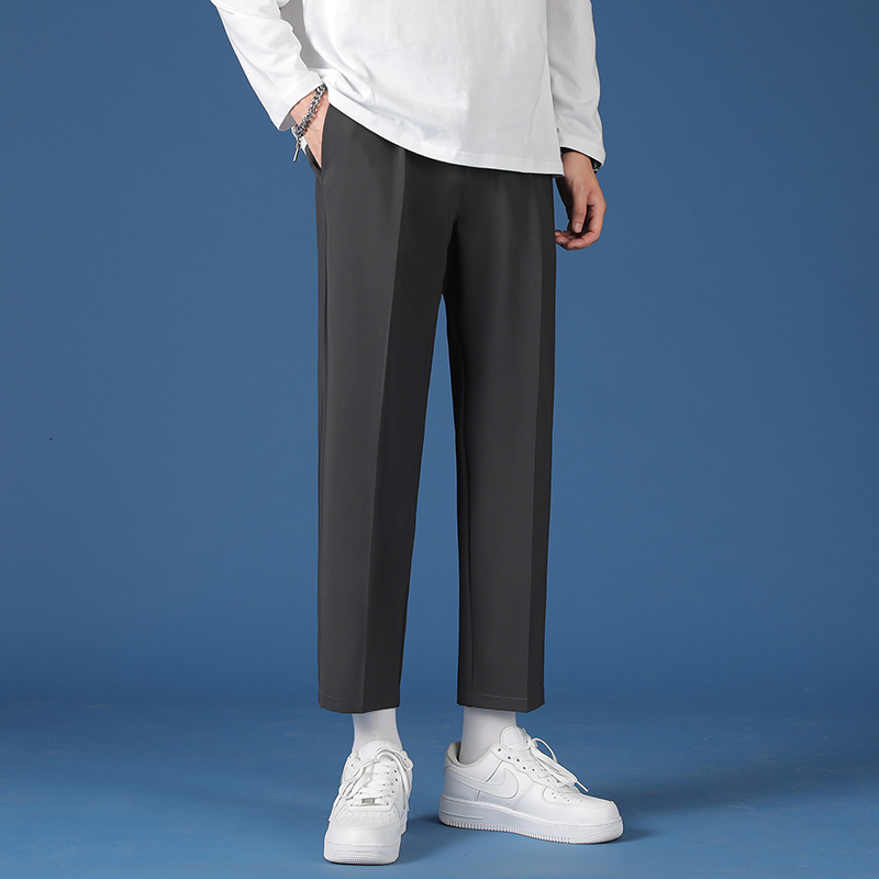 Men's Pants Mens Korean Fashion Hip Hop Classic NinePoint Men Oversize Breathable Wide Leg Casual Straight Trouser2738 230303