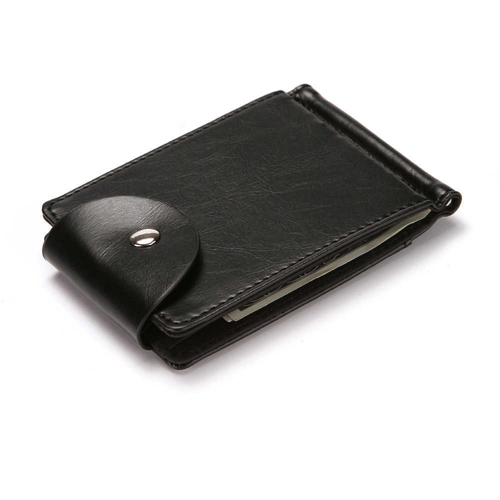 Wallets CUIKCA South Korea Style Money Clip Men Wallet Purse Ultrathin Slim Wallet Mini Hasp Leather Wallet Business ID Credit Card CaseL230303