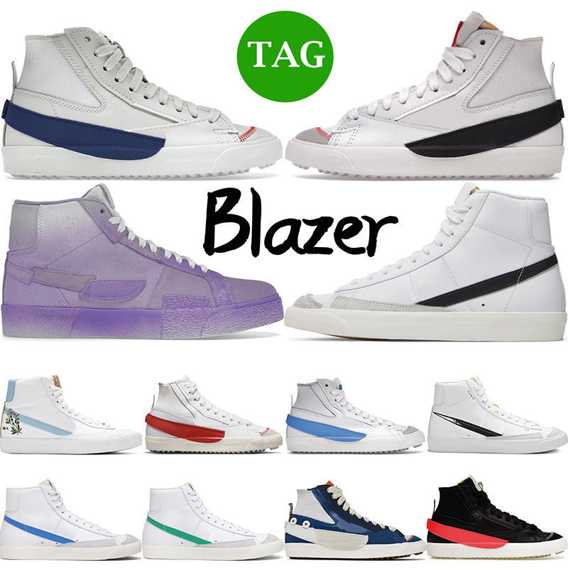 

blazer mid 77 Vintage Casual shoes White Black men Fashion blazers Jumbo Low women sneakers Bright Crimson Indigo Designer outdoor sports trainers, 28