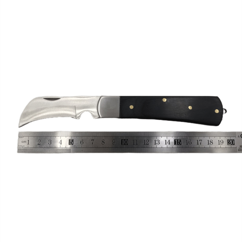H6881 Tools Utility Knife Electricians Knifes and Folding Knives with 420C Satin Hawkbill Blade for Cable Skinning Outdoor EDC Pocket Tool