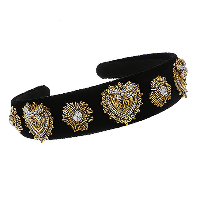 Headbands ZHINI Vintage Gold Color Heart Headdress Boho Personality Handmade Headbands for Women Jewelry Hair Accessories 230302