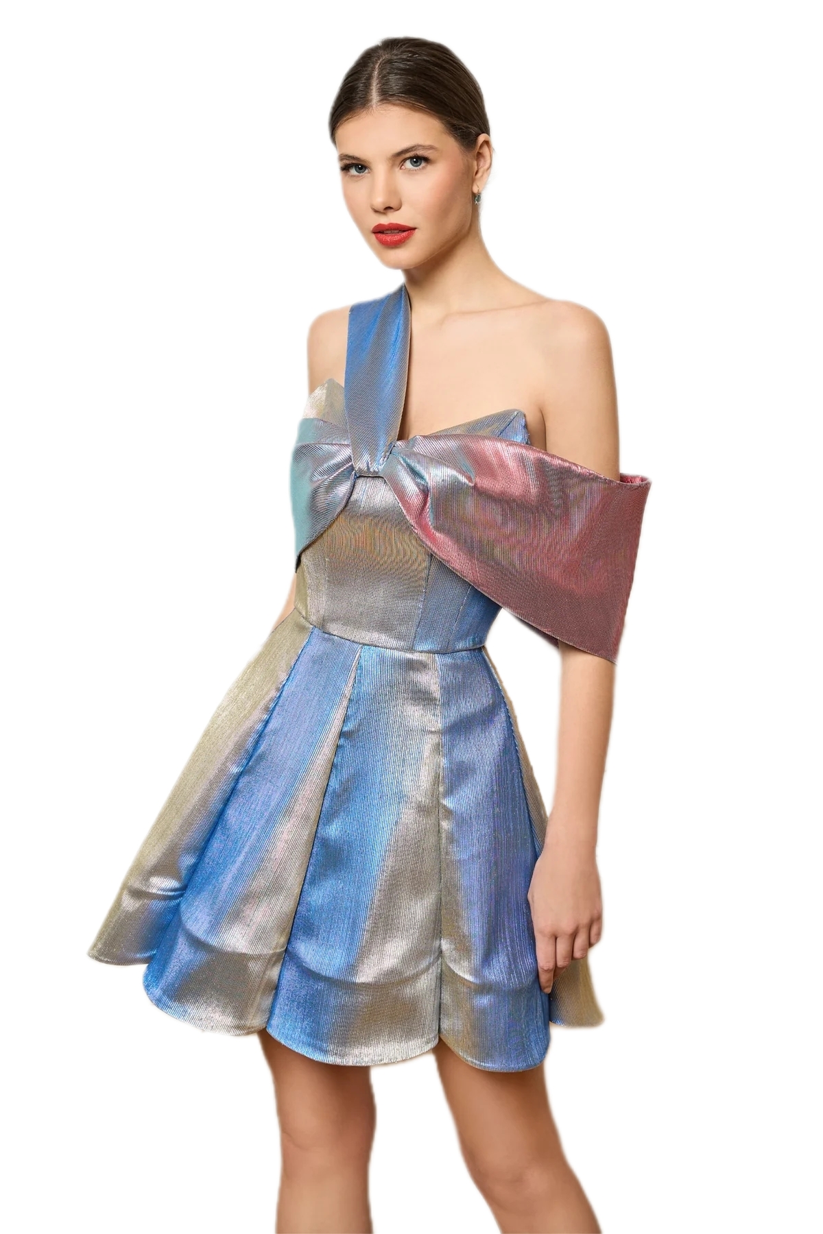 Gorgeous A-line Evening Dress Above Knee Colorful Lady Dresses for Formal Party Quinceanera Wear