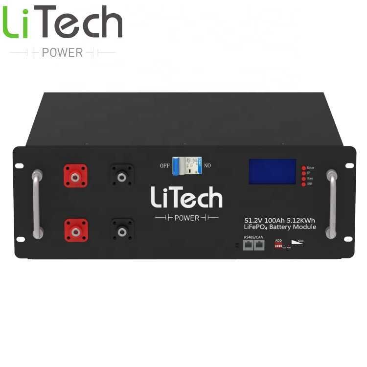 LiTech Power LiFePO4 51.2V Deep Cycle Battery 48V 100Ah 5Kwh 7kwh Power batteries for Energy Storage System