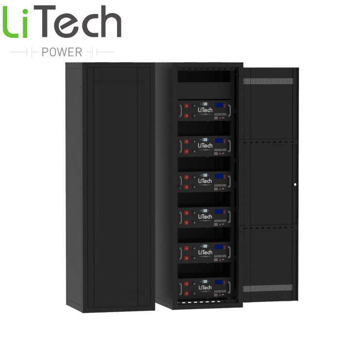 LiTech rack-mounted LiFePO4 Battery Pack 48V 100Ah 200Ah 5KW 10Kw with MPPT for outdoor power supply