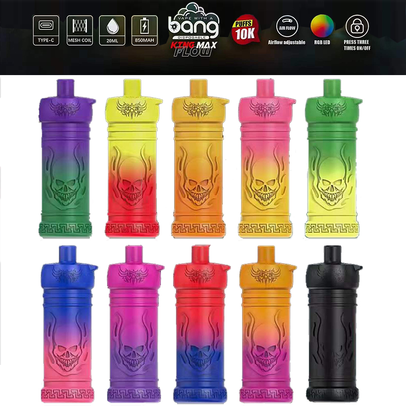 Authentic Bang 10k puffs disposable Bar vape pen 10000 puff Device 20ML per-filled pod E cigarette 850mah Mesh Coil Airflow Adjustable RGB LED Light Vaporizers
Authentic Bang 10k puffs disposable Bar vape pen 10000 puff Device 20ML per-filled pod E cigarette 850mah Mesh Coil Airflow Adjustable RGB LED Light Vaporizers