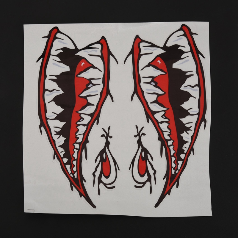 DIY Stickers Shark Mouth Teeth Personality Creative Decals Waterproof Auto Boat Decoration