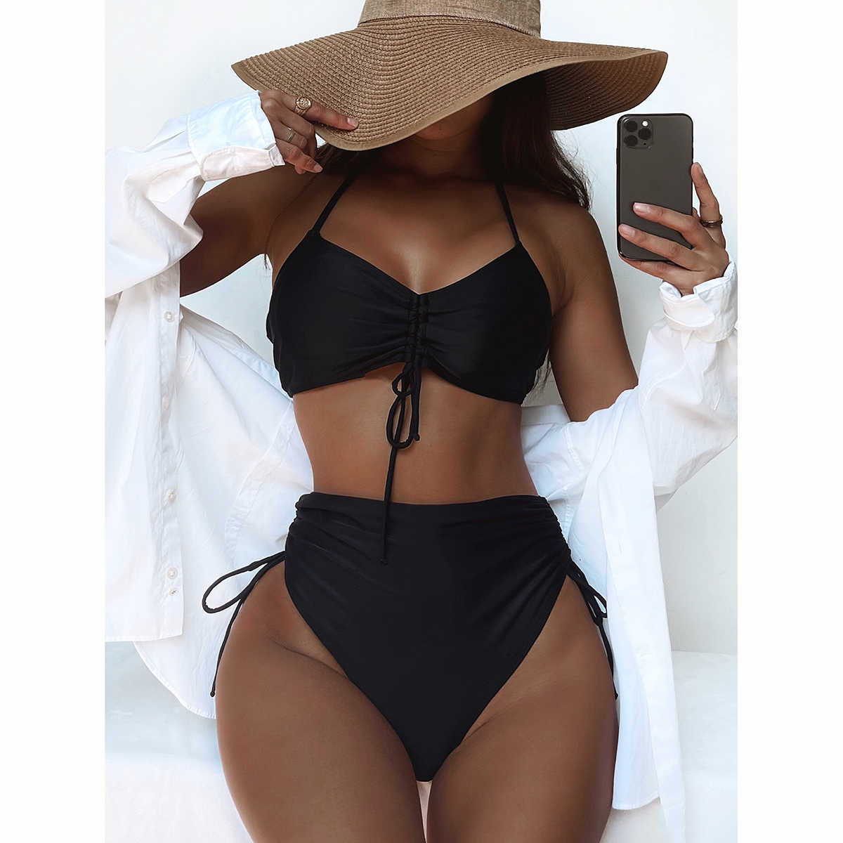 2023 Women Swimsuit High Waist Bikini Bandage Female Swimwear Black Push Up Bikini Set Bathing Suit Swimming Suits Beachwear
2023 Women Swimsuit High Waist Bikini Bandage Female Swimwear Black Push Up Bikini Set Bathing Suit Swimming Suits Beachwear