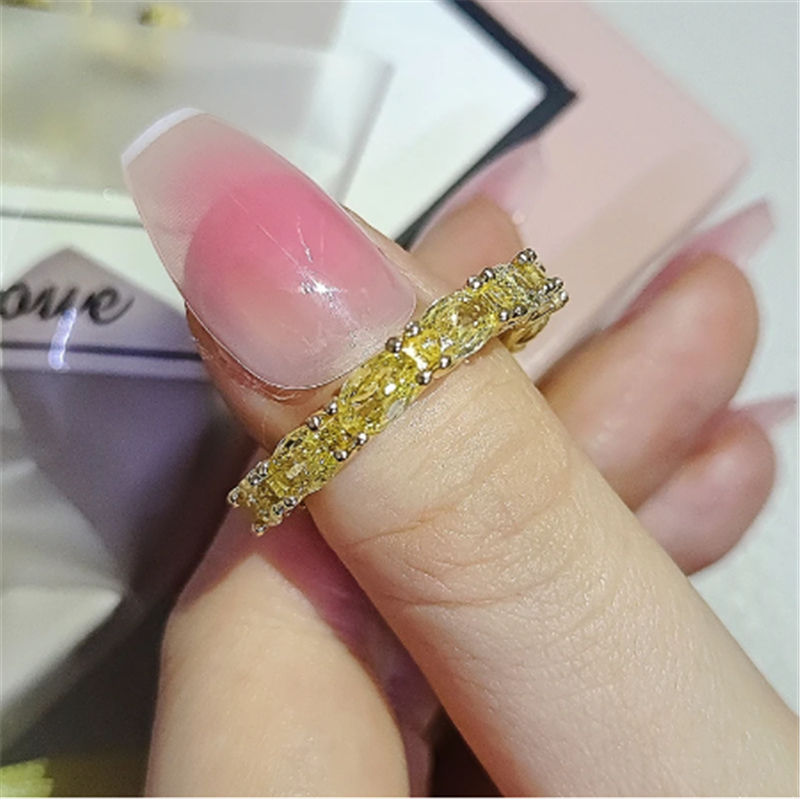 Eternity AAAAA Zircon Finger Ring 925 Sterling Silver Party Wedding band Rings for Women Men Promise Engagement Jewelry Gift