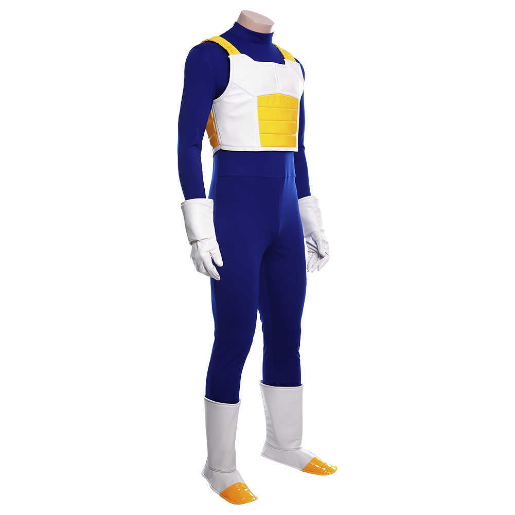 Anime Costumes Z Vegeta IV Cosplay Come Outfit Boy Men Jumpsuit Shoe Covers Gloves Halloween Carnival Comes Z0301