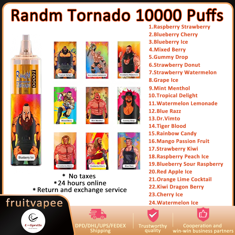 Original RandM Tornado Puff 10000 Disposable Vape Pen E Cigarette Rechargeable Battery Airflow Control Mesh Coil 20ml 10K Big Vapor Kit Authentic 10K
Original RandM Tornado Puff 10000 Disposable Vape Pen E Cigarette Rechargeable Battery Airflow Control Mesh Coil 20ml 10K Big Vapor Kit Authentic 10K