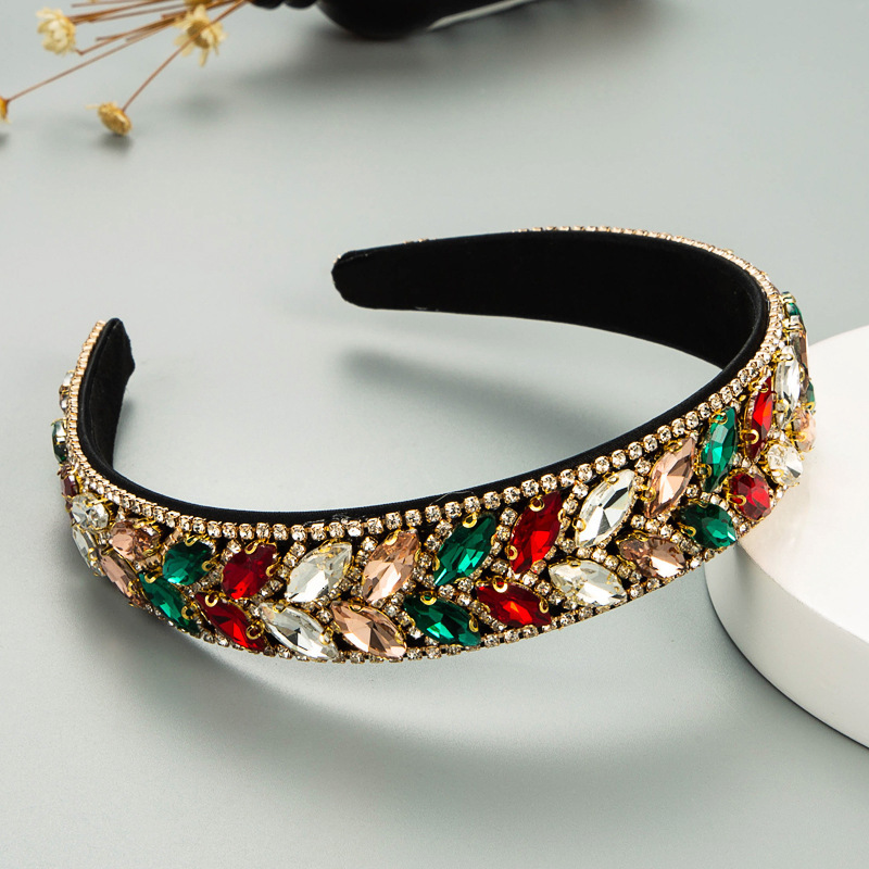 Headbands Baroque Colorful Flower Hairband Headband Adult Hair Accessories 230302