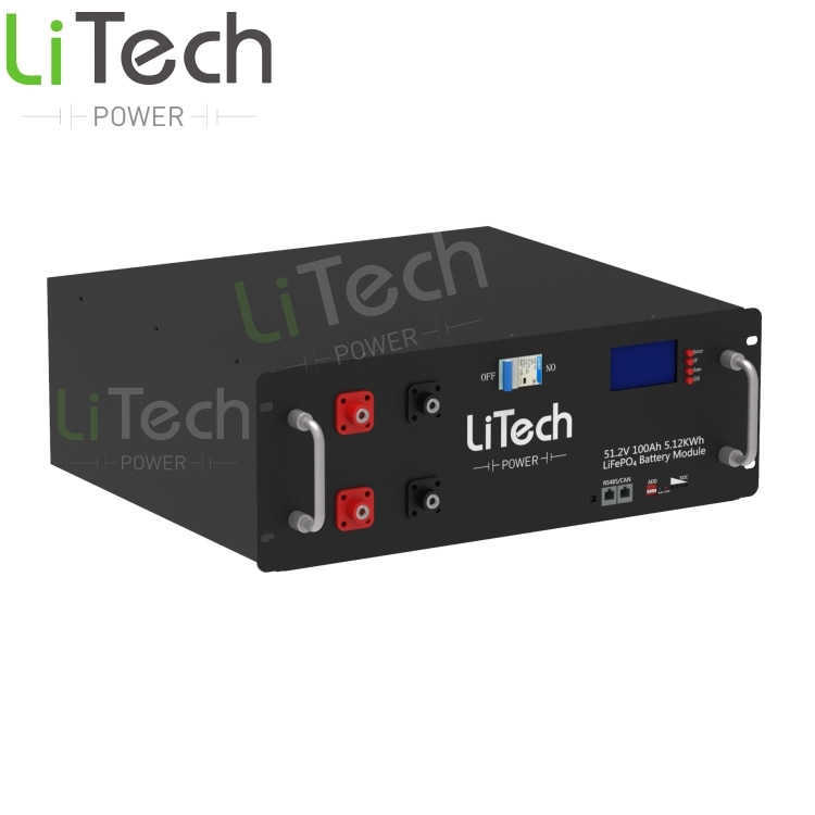 Rack-mounted LiFePO4 battery 48V 100Ah rechargle PV storage battery pack for modular UPS