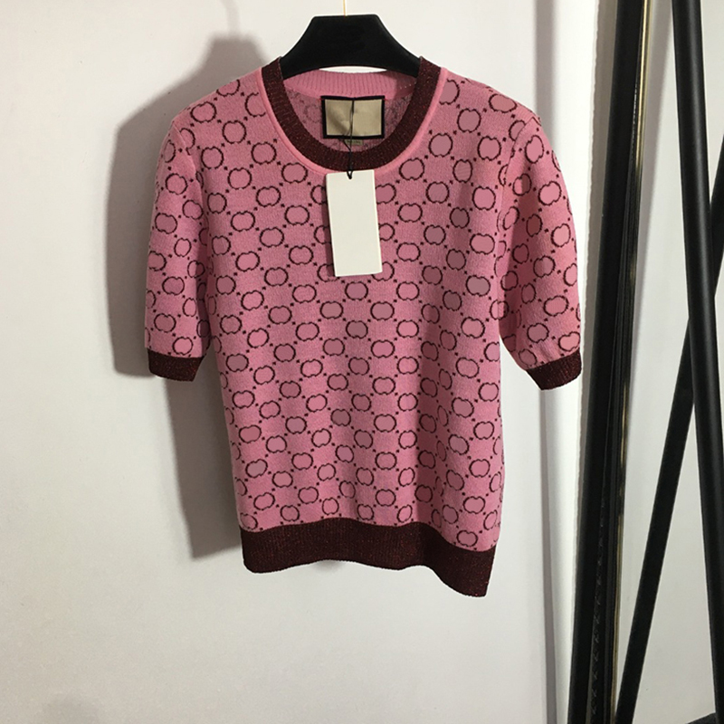 Short Sleeve Tees for Women Double Letter Jacquard Knitted Tops Summer Breathable Casual Lady Sweaters, Pink
Short Sleeve Tees for Women Double Letter Jacquard Knitted Tops Summer Breathable Casual Lady Sweaters, Pink