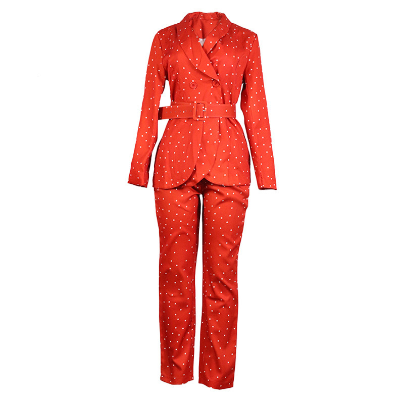 Womens Suits Blazers Office Ladies Pantsuit Polka Dots Business Classic Doublebreasted Buttons Nine Blazer Pants Set Two Piece Formal 230302