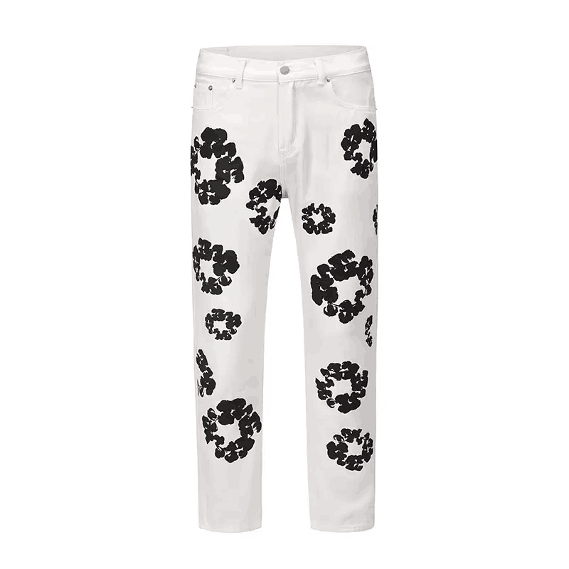 Fashion Designer Flower Full Print Mens Jeans Pants Oversized Streetwear Straight Casual Men and Women Denim Trousers
Fashion Designer Flower Full Print Mens Jeans Pants Oversized Streetwear Straight Casual Men and Women Denim Trousers