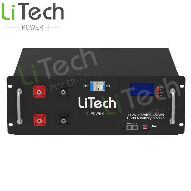 LiTech energy storage battery server rack lithium battery 48v 100ah