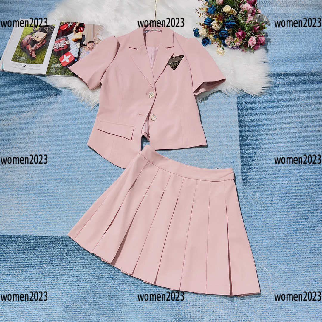 women sets ladies dress 2pcs Single breasted lapel design suit and pleated skirt Summer Elegant Size S-XL New arrival Mar01, Multi
women sets ladies dress 2pcs Single breasted lapel design suit and pleated skirt Summer Elegant Size S-XL New arrival Mar01, Multi