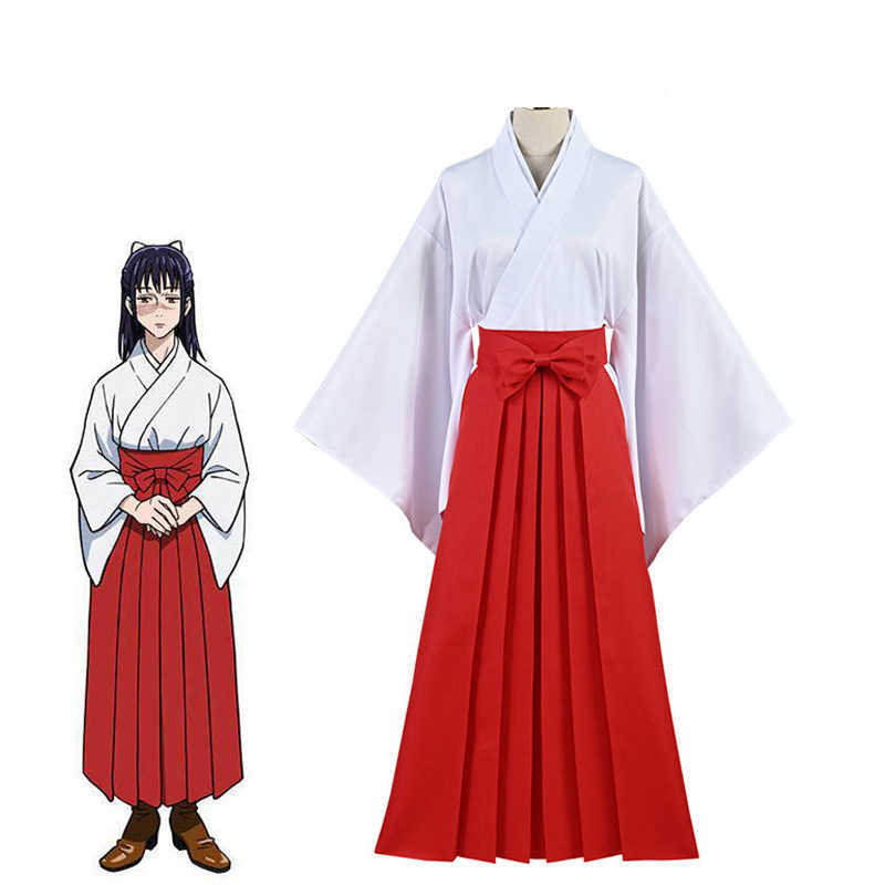 Anime Costumes Anime Jujutsu Kaisen Cosplay Come Iori Utahime Cosplay Kimono Dress Halloween Party Outfits Adult Woman Tops Red Skirt Z0301