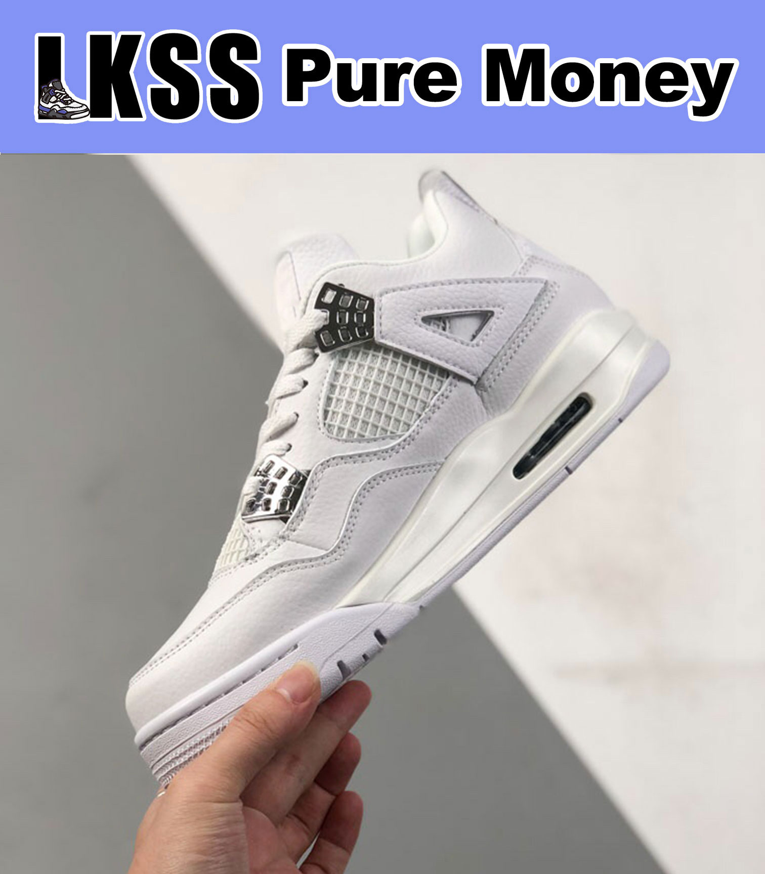 LKSS Pure Money Jumpman 4 4s Shoes OG Mens Basketball Sneaker Sports Sneakers