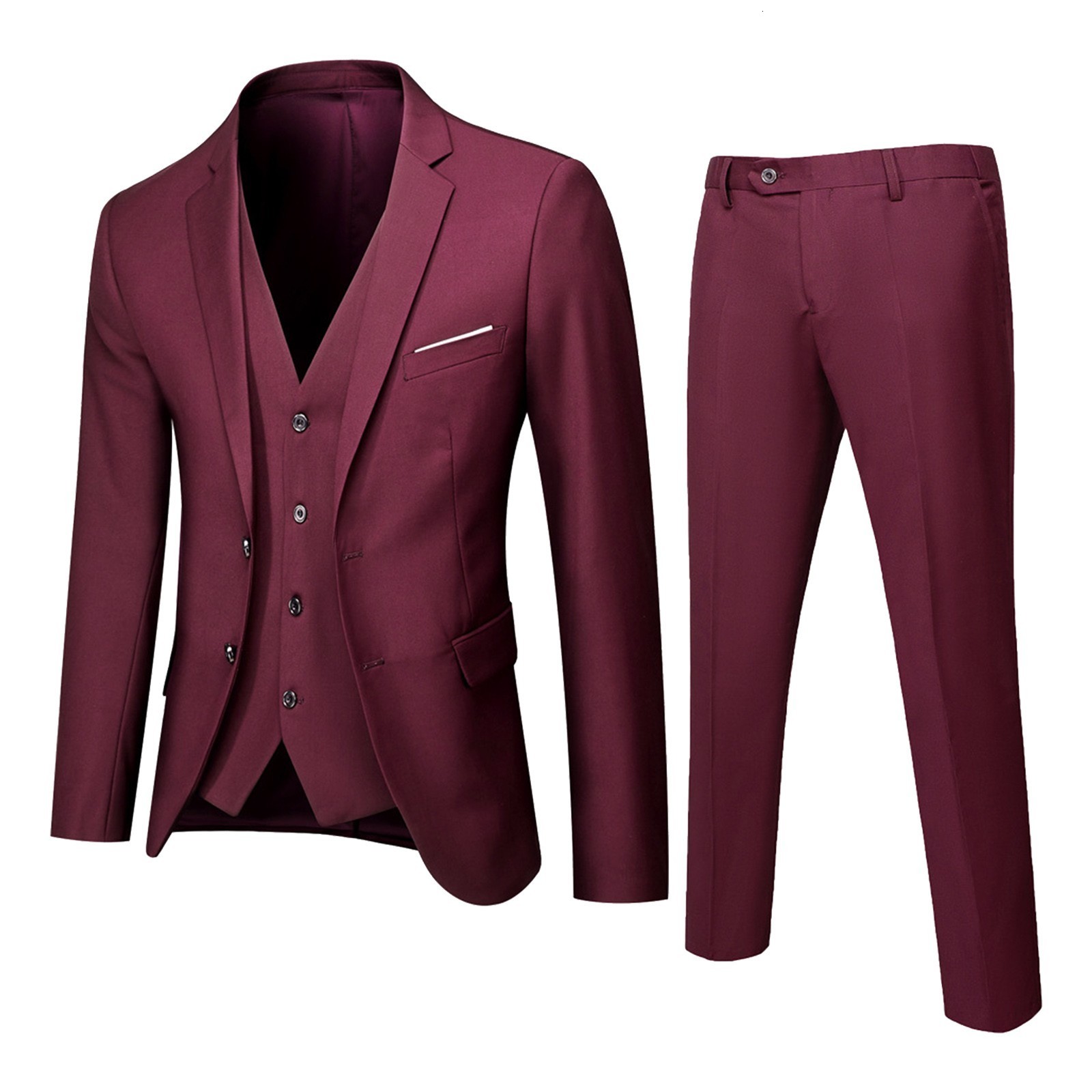Men's Suits Blazers Men Gentleman Suit 3pcs Sets Long Sleeve Double-button Blazer Vest Pants Business Wear Formal Uniform For Office Wedding Part