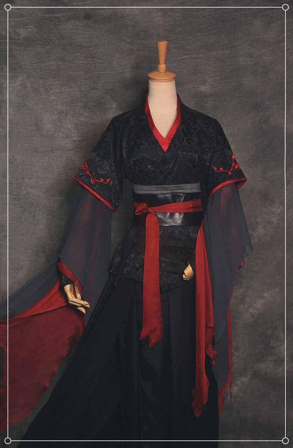 Anime Costumes Hot Cool Wei Wuxian Cosplay Mo Xuanyu Comes Mo Dao Zu Shi The Untamed Cosplay Wig Custom Made Shoes Black Boots Ancient Style Z0301