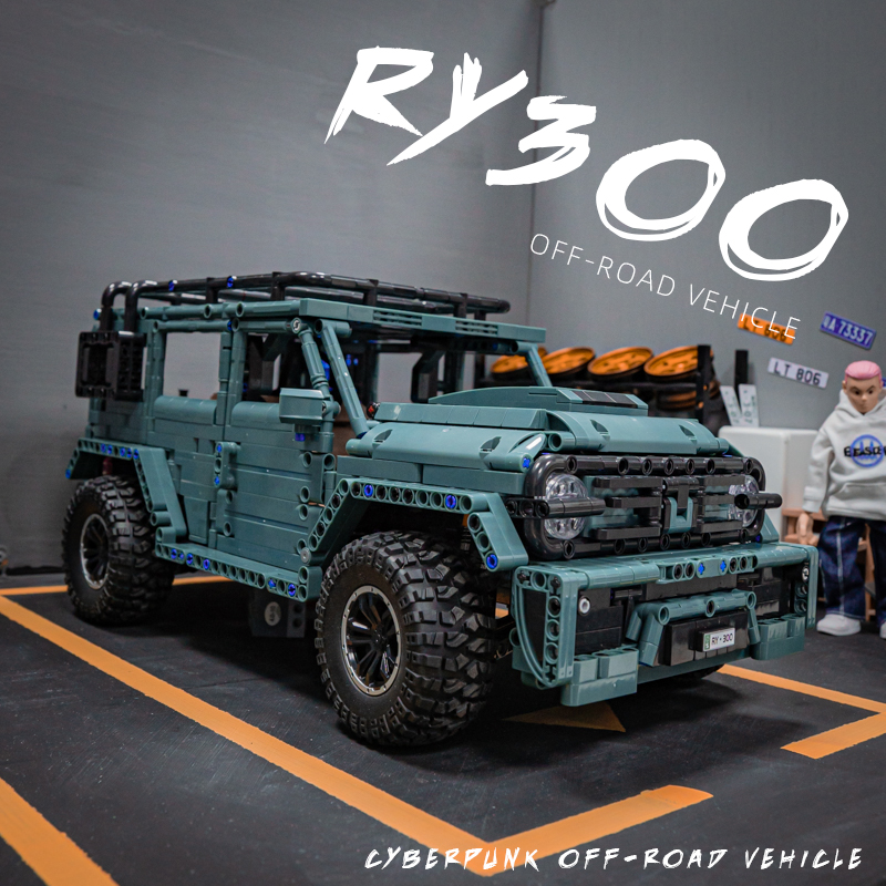 MOC Off-Road Vehicle RC Suv 300 Car Building Blocks Model With Motor Bricks High-Tech Models Education C009 2627PCS Birthday Christmas Toys Children B