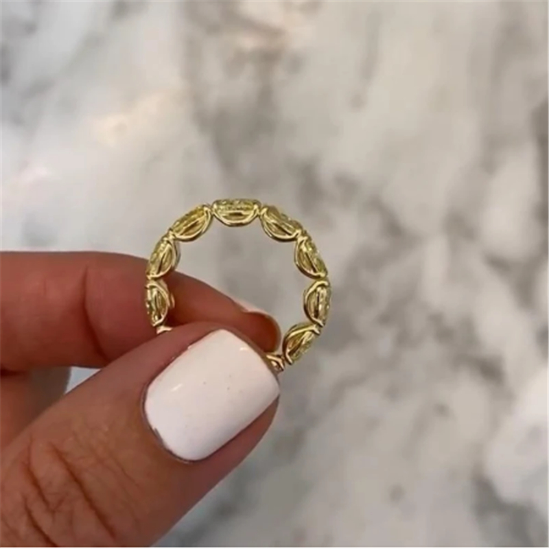 Eternity AAAAA Zircon Finger Ring 925 Sterling Silver Party Wedding band Rings for Women Men Promise Engagement Jewelry Gift