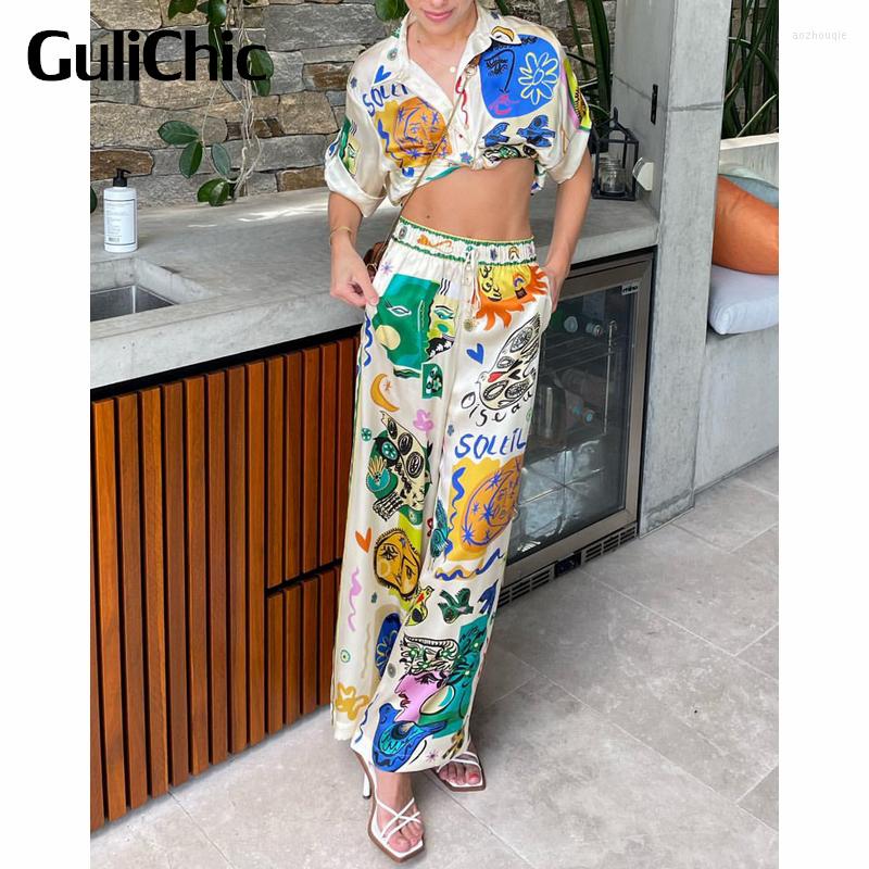 Women's Two Piece Pants 2.15 GuliChic Women Temperament Elegant Print Pattern Loose Comfortable Silk Shirt Or Elastic Waist Wide Leg Set, Just pants
Women's Two Piece Pants 2.15 GuliChic Women Temperament Elegant Print Pattern Loose Comfortable Silk Shirt Or Elastic Waist Wide Leg Set, Just pants